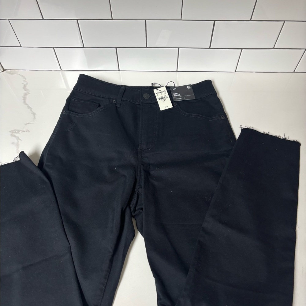 Express black curvy skinny high-rise comfort stretch waist jeans NWT size 4R